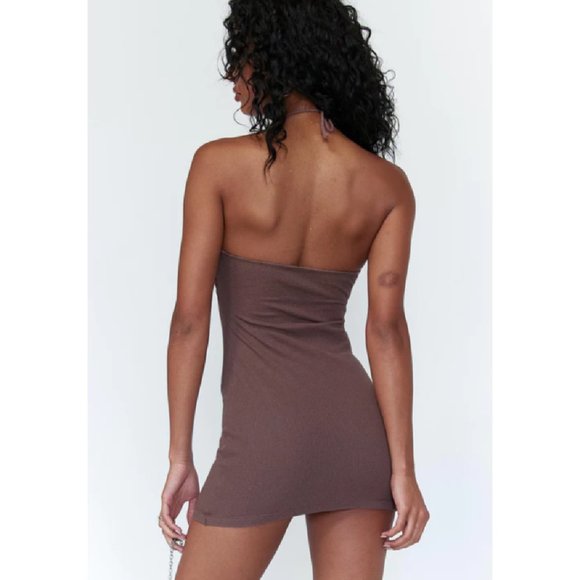 PRINCESS POLLY WOMEN'S ADINA MINI DRESS IN BROWN SIZE 6 / NWT $60 - Picture 2 of 7
